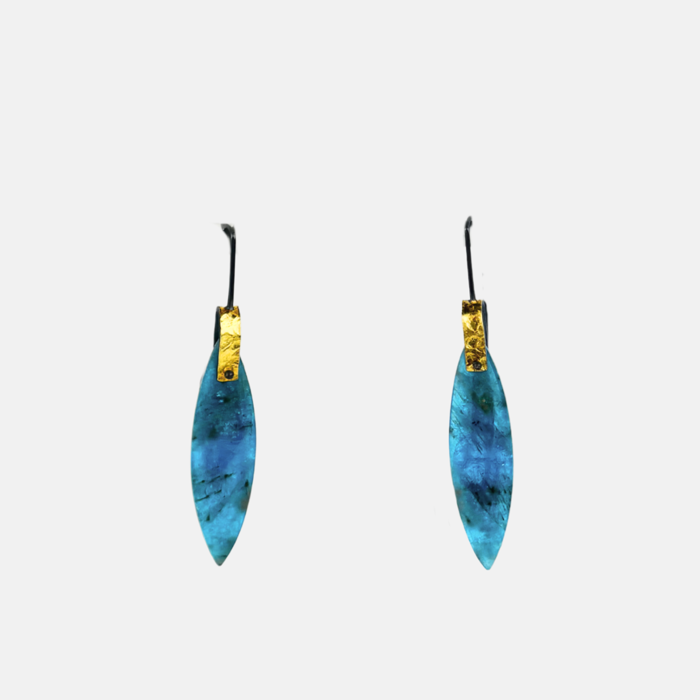 Heather Guidero Dark Silver Bridle Drop Earrings in Turquoise - Big Bag NY