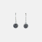 Ithil Pewter Round Druzy Dangle Earrings in Silver - Big Bag NY