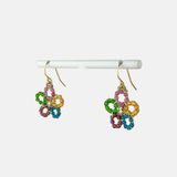 Rainbow Tourmaline Flower Earrings