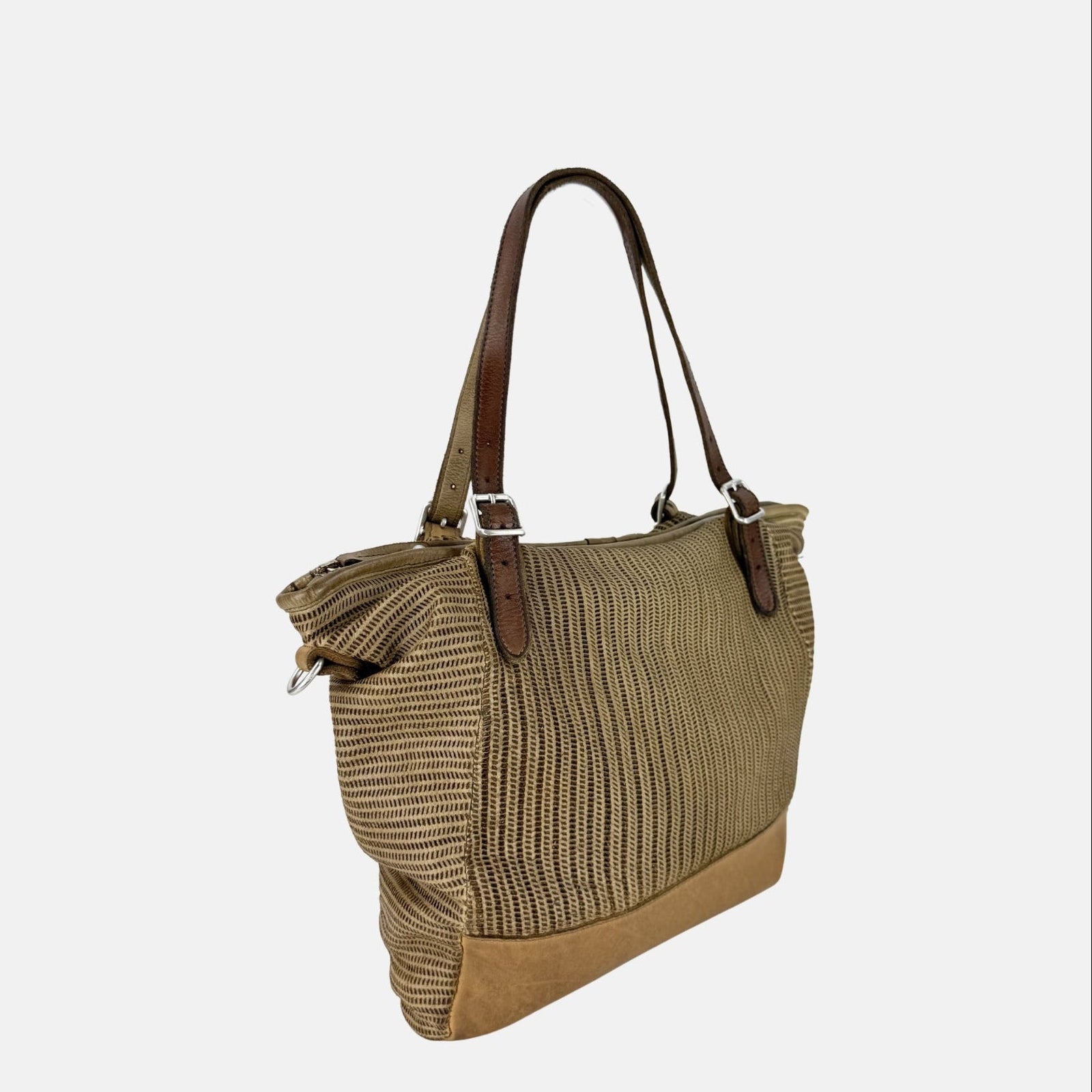 VLD PROMENADE Tote and Crossbody Bag in Biscuit Gold - Big Bag NY