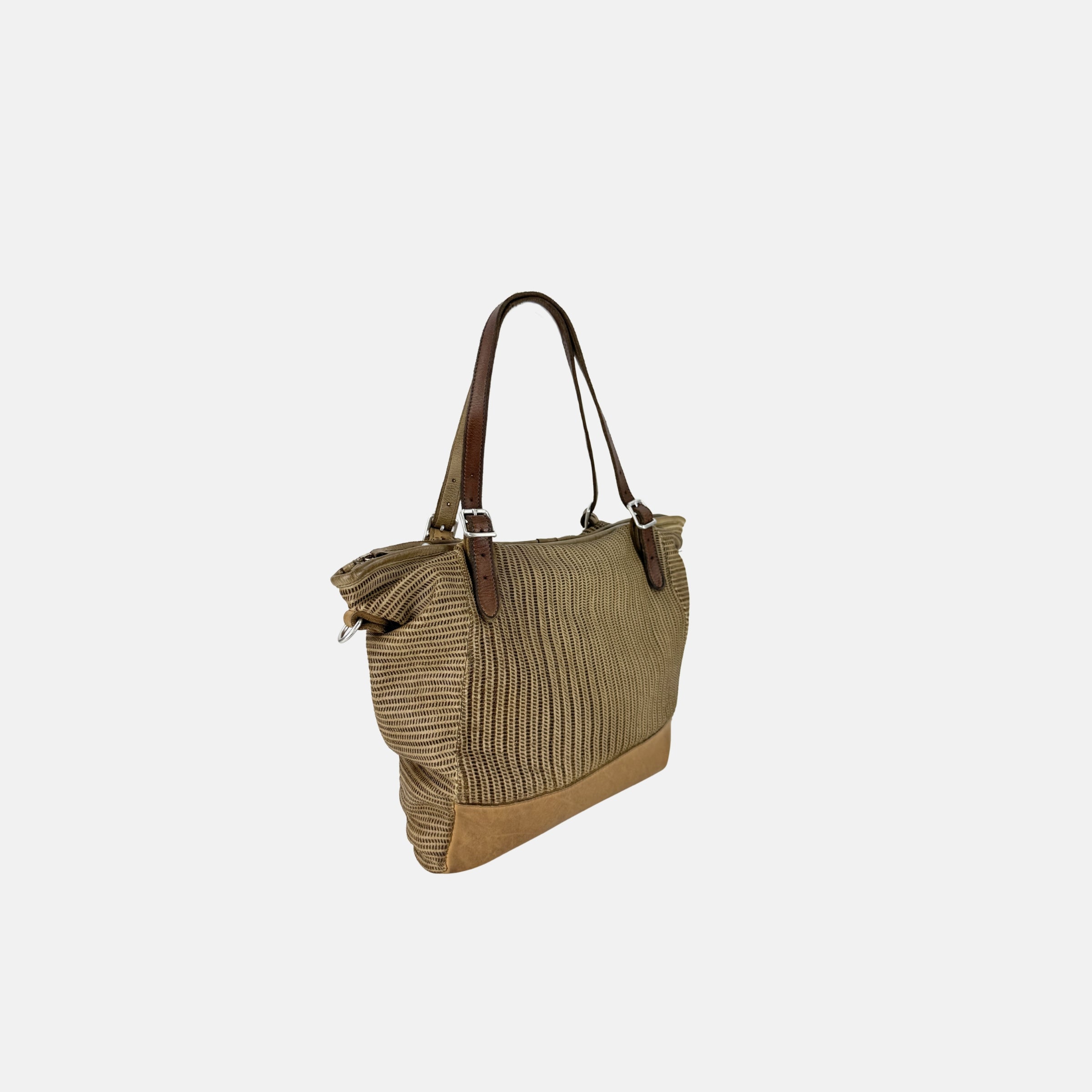 VLD PROMENADE Tote and Crossbody Bag in Biscuit Gold - Big Bag NY