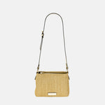 Gianni Notaro Small Raffia Shoulder and Crossbody Bag in White - Big Bag NY