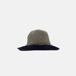 Grevi Striped Cotton Bucket Hat in Navy - Big Bag NY