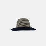 Grevi Striped Cotton Bucket Hat in Navy - Big Bag NY