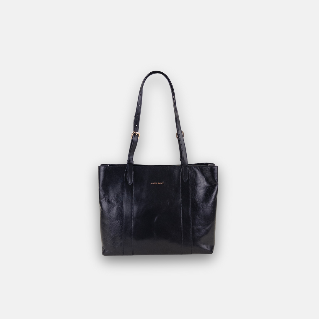 Black Marta Ponti Leather Tote - Big Bag NY