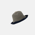 Grevi Striped Cotton Bucket Hat in Navy - Big Bag NY