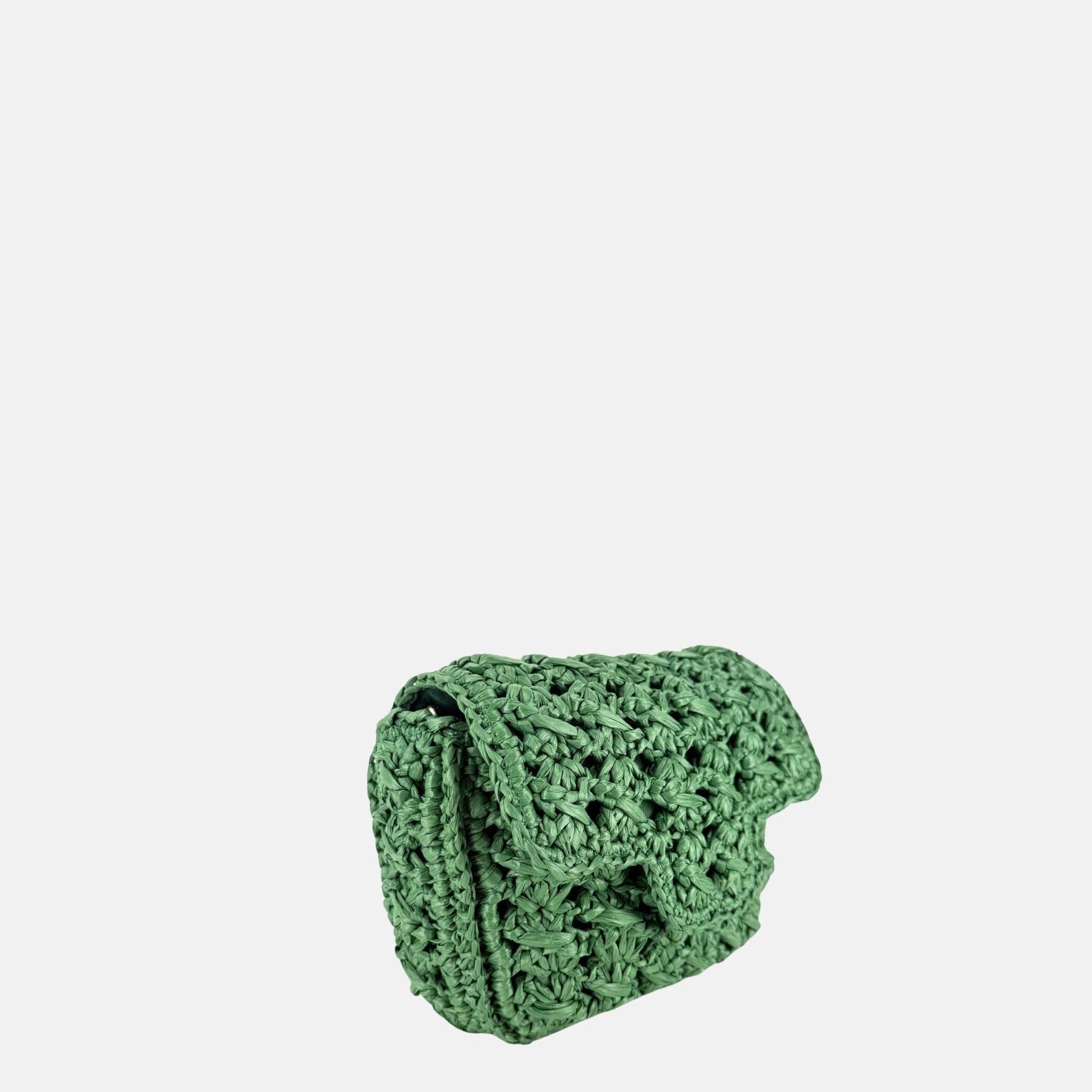 Caterina Bertini Small Crochet Flapover Shoulder Bag in Green - Big Bag NY