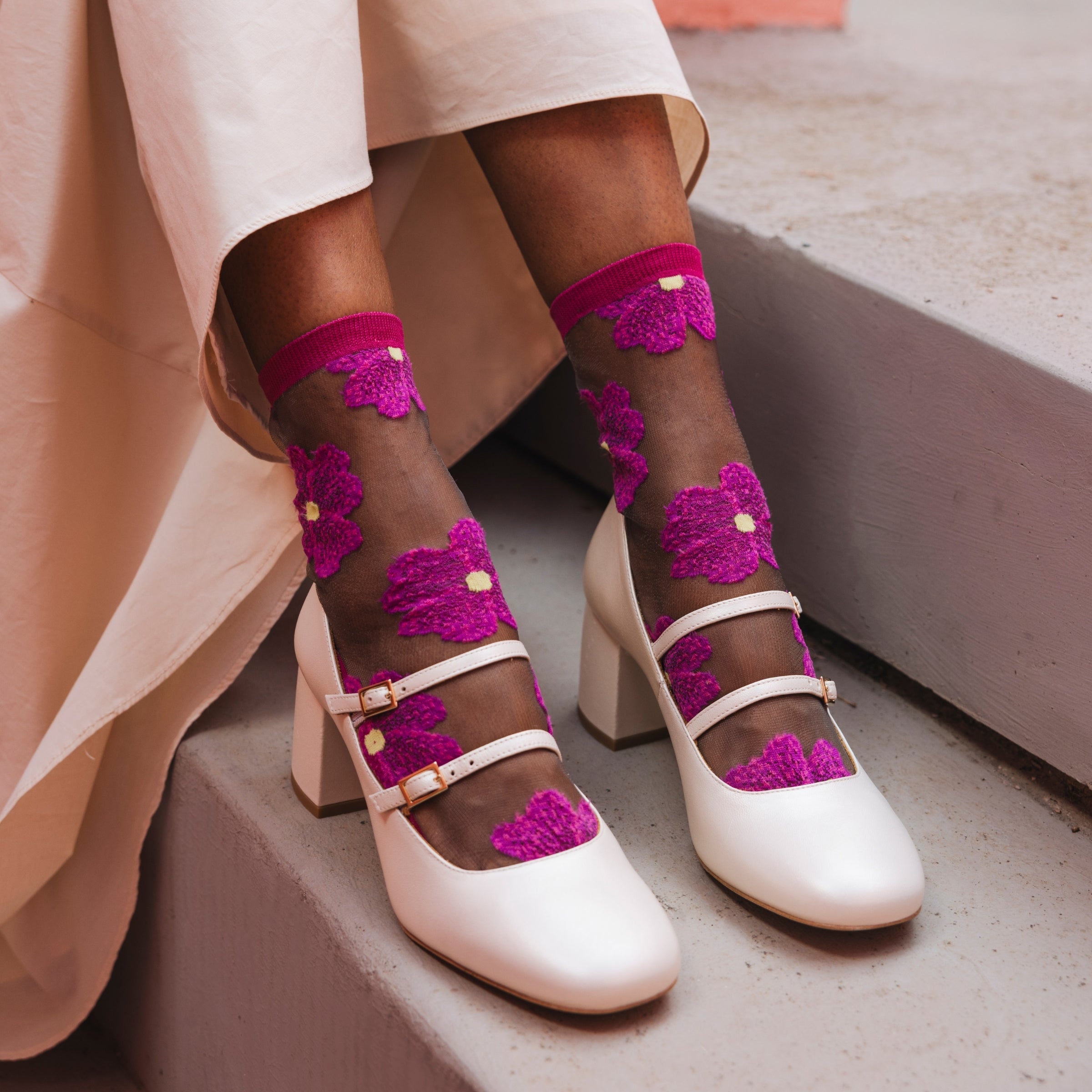 Atelier St Eustache Murano Socks in Fuchsia - Big Bag NY