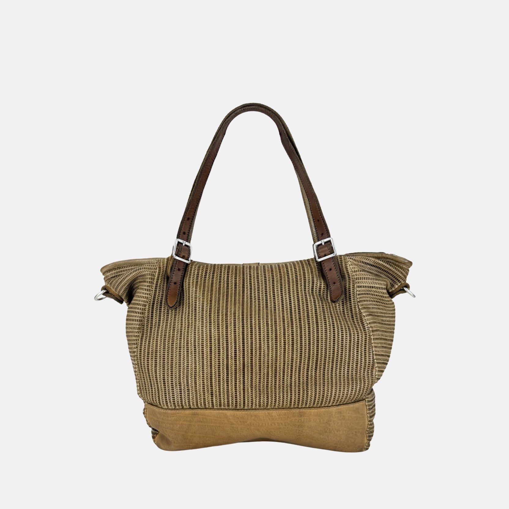 VLD PROMENADE Tote and Crossbody Bag in Biscuit Gold - Big Bag NY