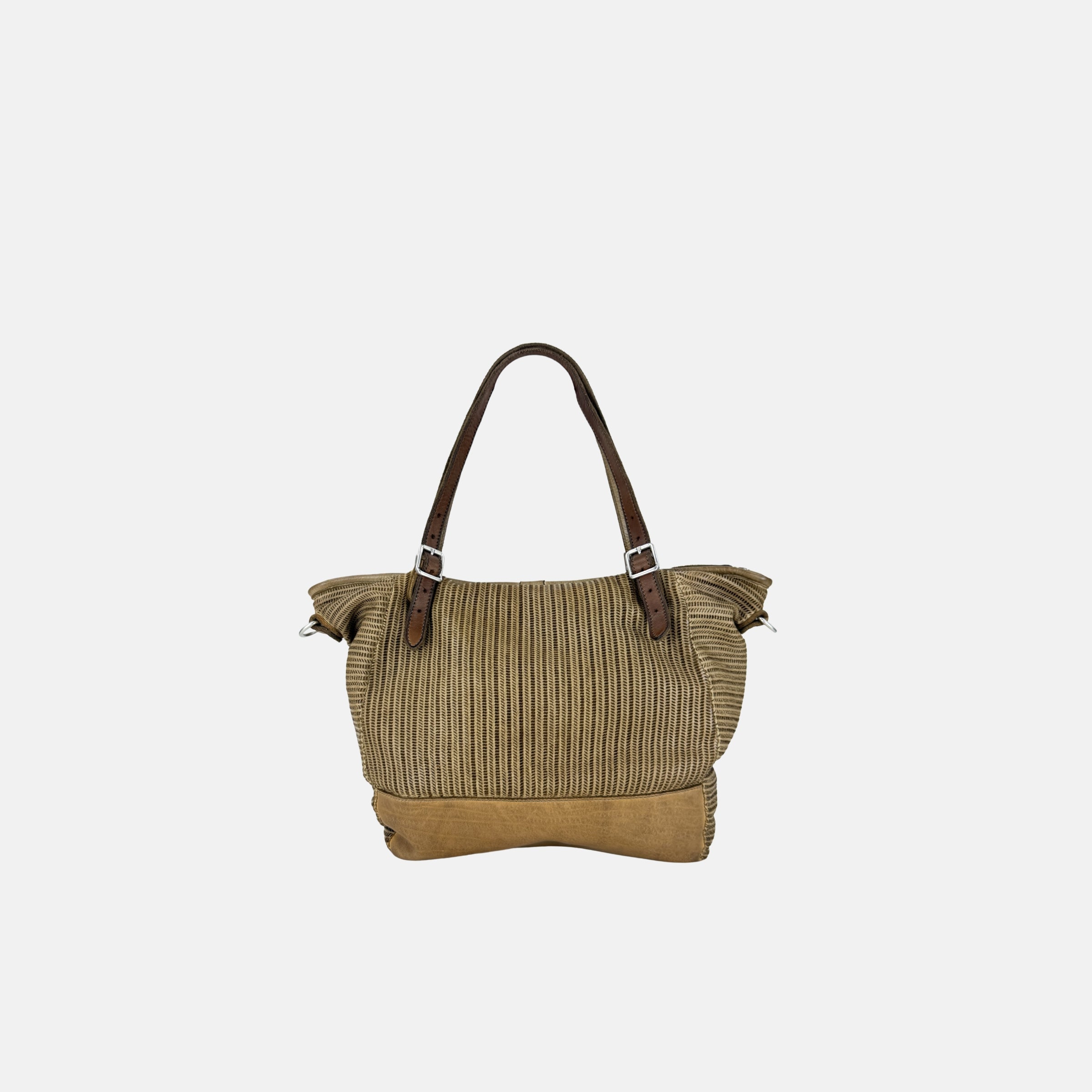 VLD PROMENADE Tote and Crossbody Bag in Biscuit Gold - Big Bag NY