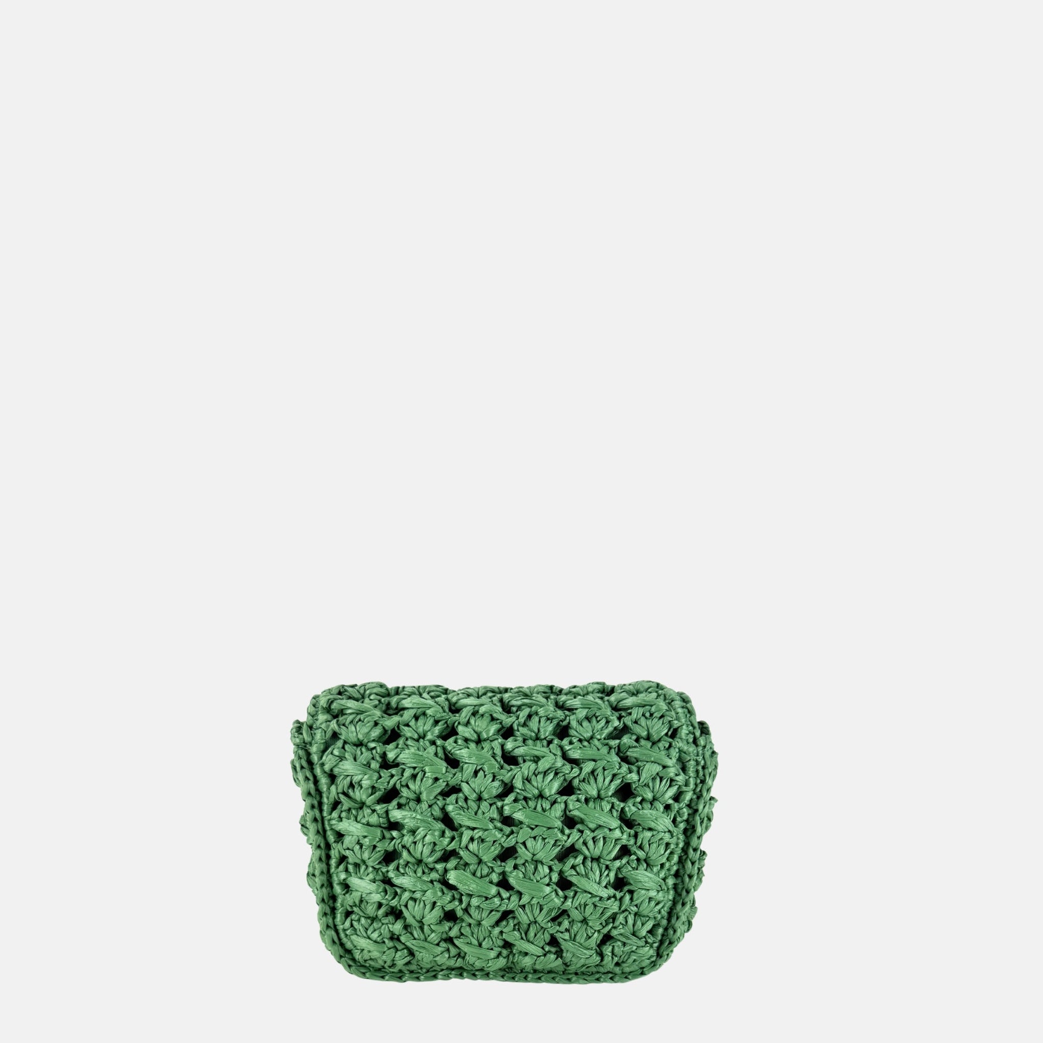 Caterina Bertini Small Crochet Flapover Shoulder Bag in Green - Big Bag NY