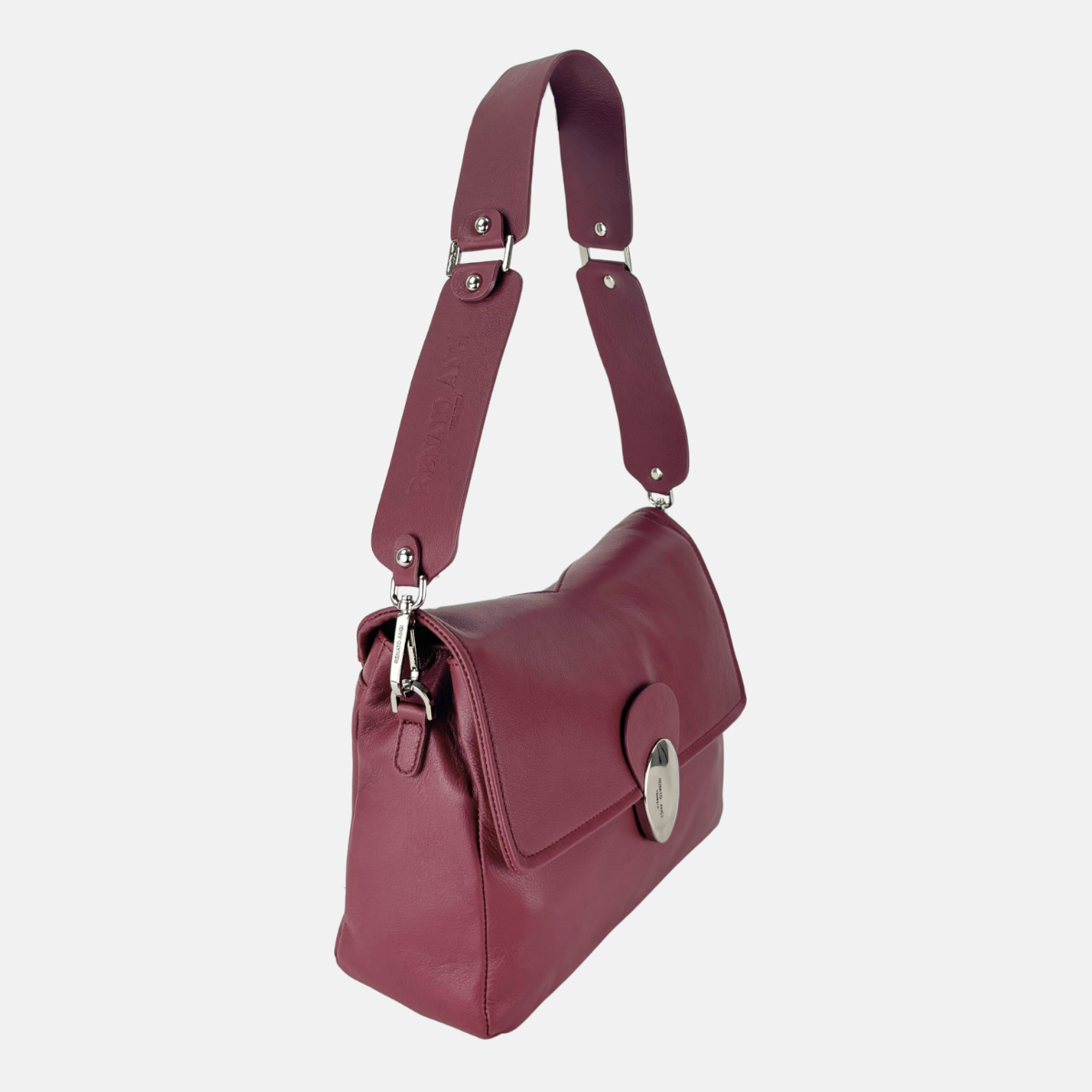 Angi Venezia Large Flap Shoulder Bag with Silver Ornament - Big Bag NY