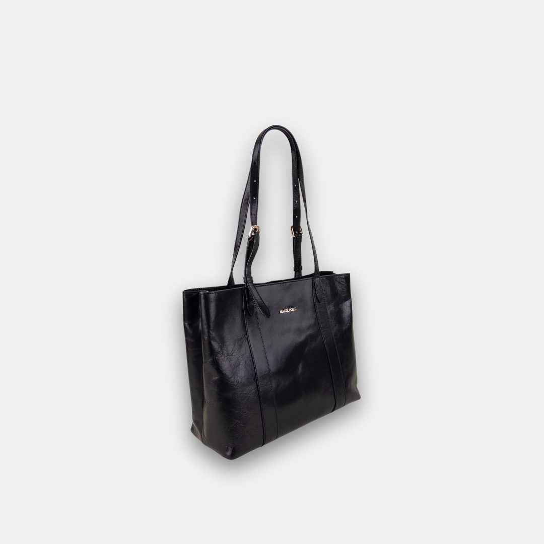 Black Marta Ponti Leather Tote - Big Bag NY