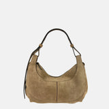 LORISTELLA Marrone Cookie Suede Hobo and Crossbody
