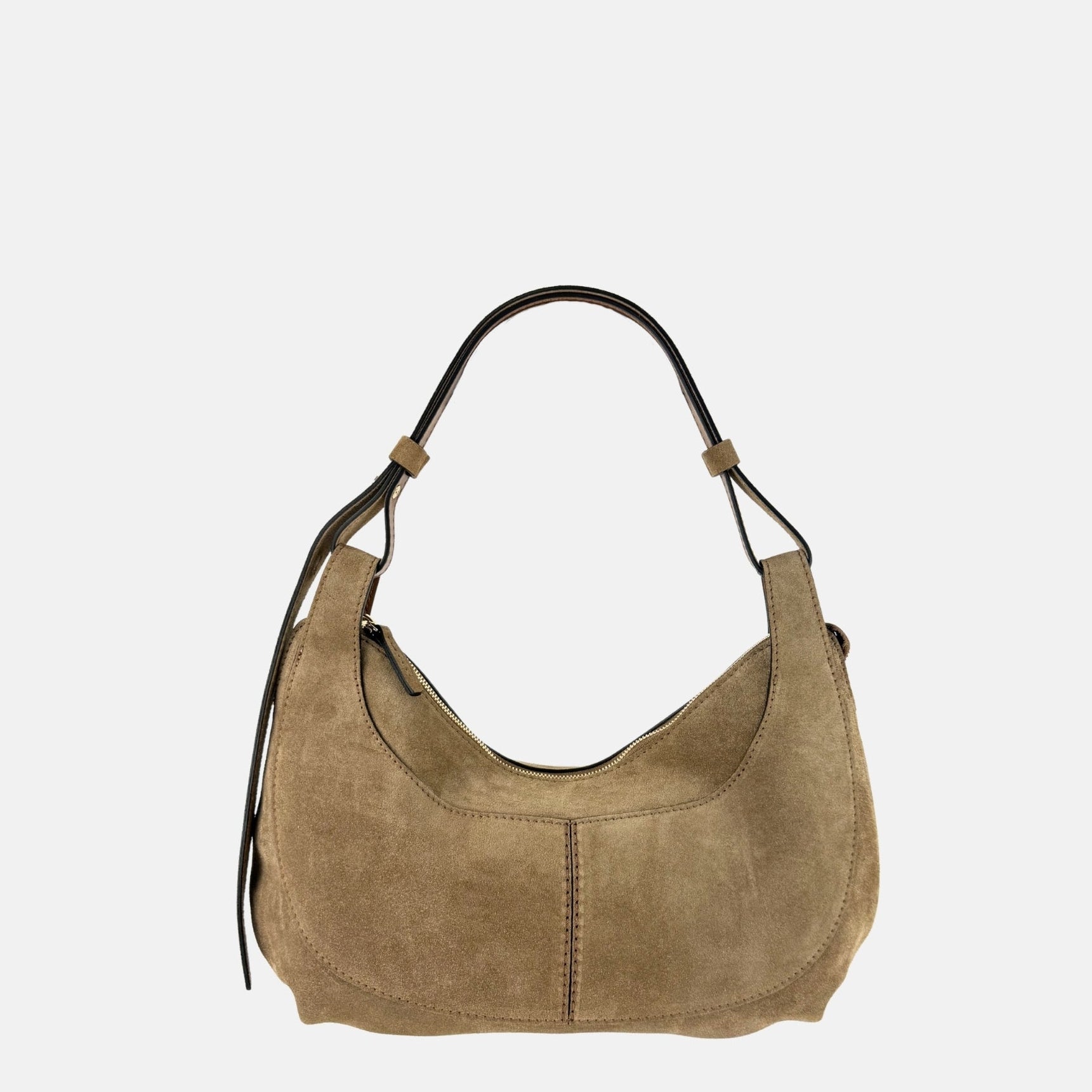 LORISTELLA Marrone Cookie Suede Hobo and Crossbody