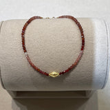 Red Spinel and 18K Gold charm clasp bracelet