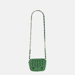 Caterina Bertini Small Crochet Flapover Shoulder Bag in Green - Big Bag NY