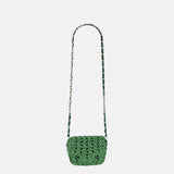 Caterina Bertini Small Crochet Flapover Shoulder Bag in Green - Big Bag NY