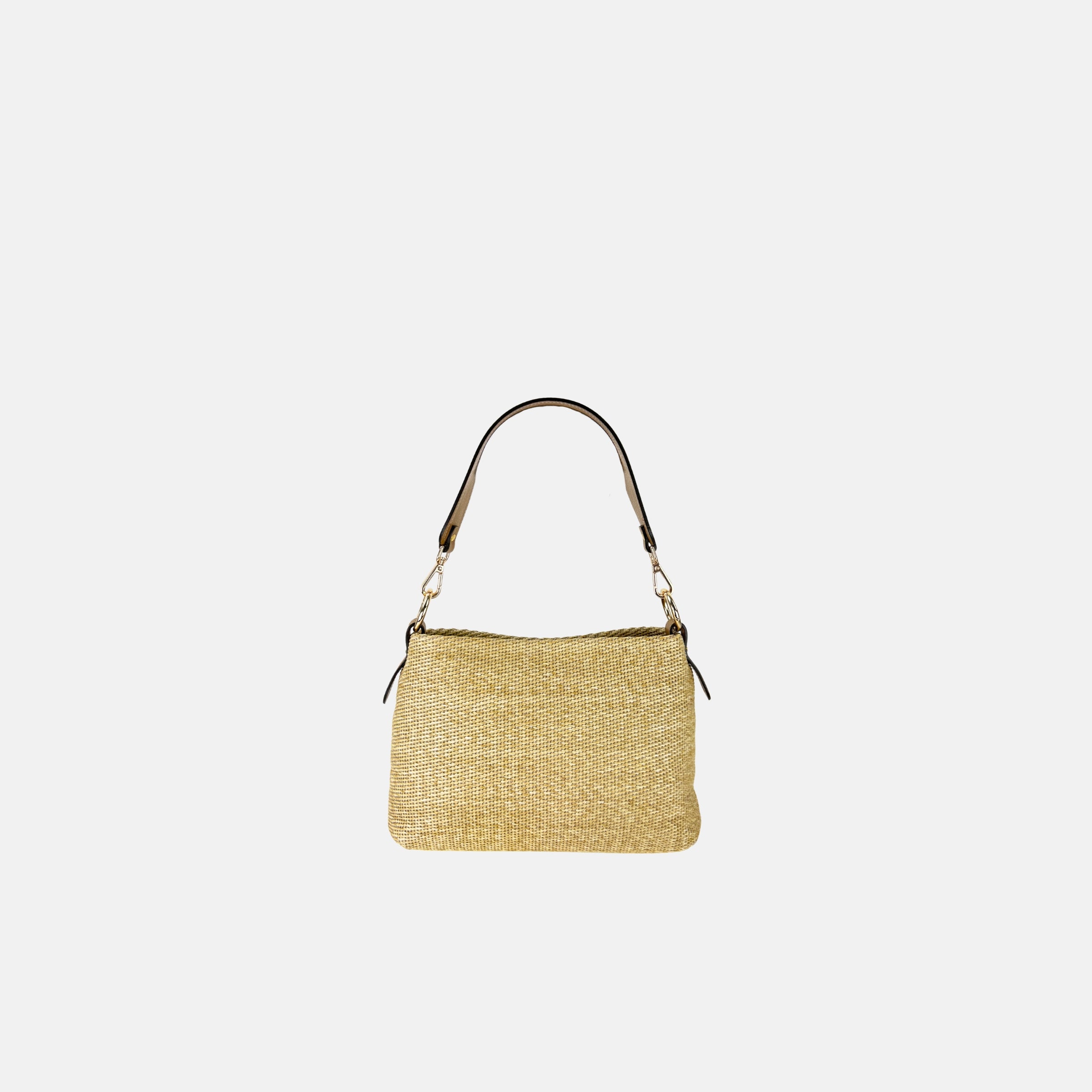 Gianni Notaro Small Raffia Shoulder and Crossbody Bag in Brown - Big Bag NY