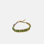 DAG Gioielli Woven Bracelet with Green Gemstones - Big Bag NY 