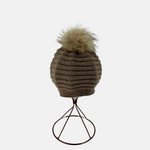  Angiolo Frasconi Cashmere Ribbed Pom Pom Hat - Big Bag NY