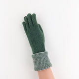 Santacana Striped Cuff Gloves in Green - Big Bag NY