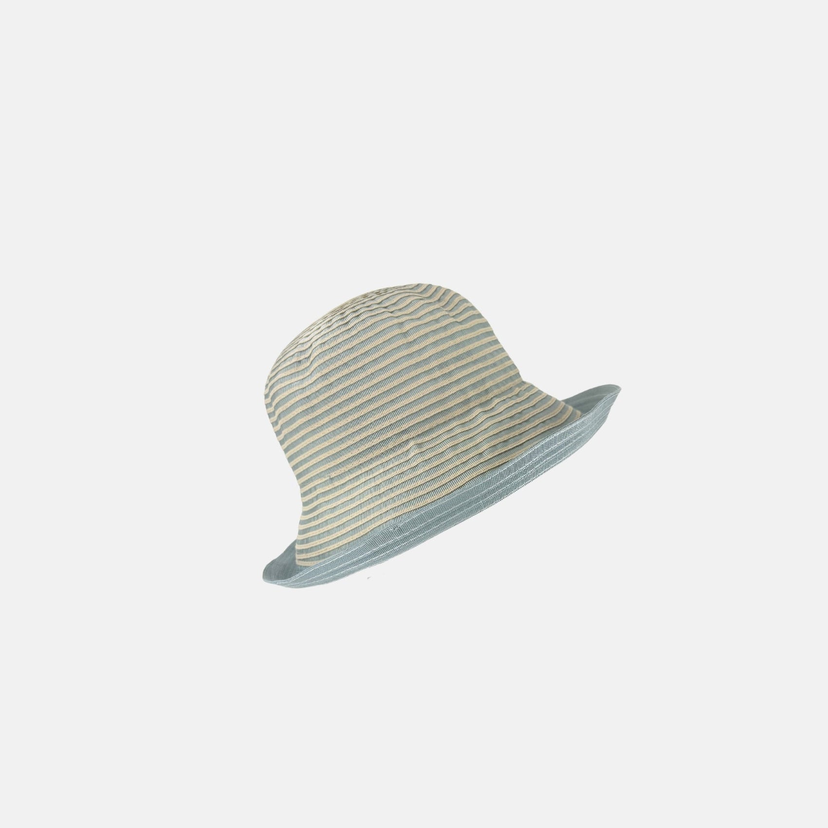 Grevi Striped Cotton Bucket Hat in Blue - Big Bag NY