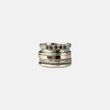 Silver and Rose Gold Spinner Ring with Garnet - Big Bag NY