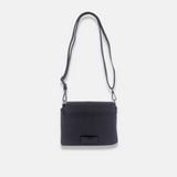 Rossi Front Flap Leather Crossbody in Black - Big Bag NY