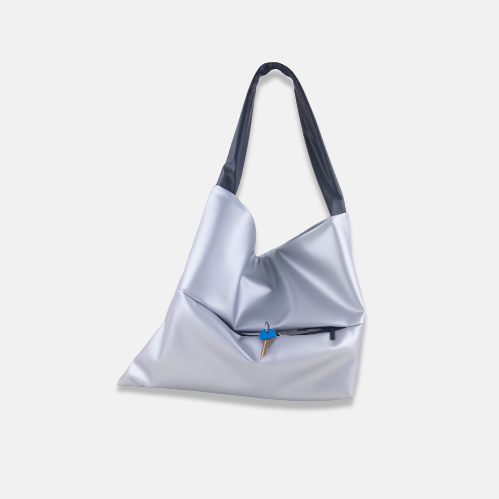 Acrylic Silver Asymmetrical Tote - Big Bag NY