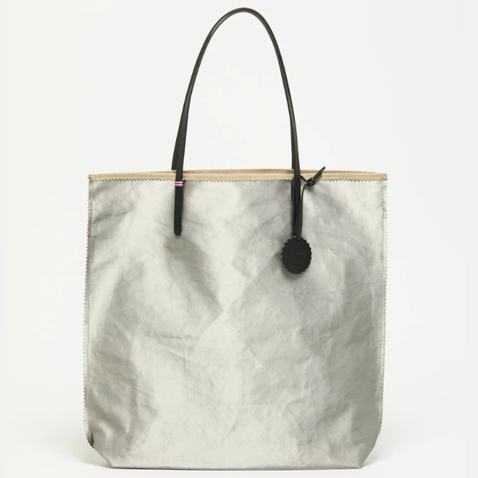 Jack Gomme AMIE Linen Tote Bag in Silver - Big Bag NY