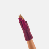 Wool Two Tone Fingerless Gloves