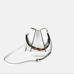 Gianni Notaro Small White Leather Crossbody Bucket Bag - Big Bag NY