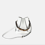 Gianni Notaro Small White Leather Crossbody Bucket Bag - Big Bag NY