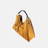 Aurora Medium Suede Perforated Shoulder Bag