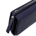 Gianni Chiarini Compact Trifold with Large Zip Pocket Navy - Big Bag NY