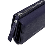 Gianni Chiarini Compact Trifold with Large Zip Pocket Navy - Big Bag NY