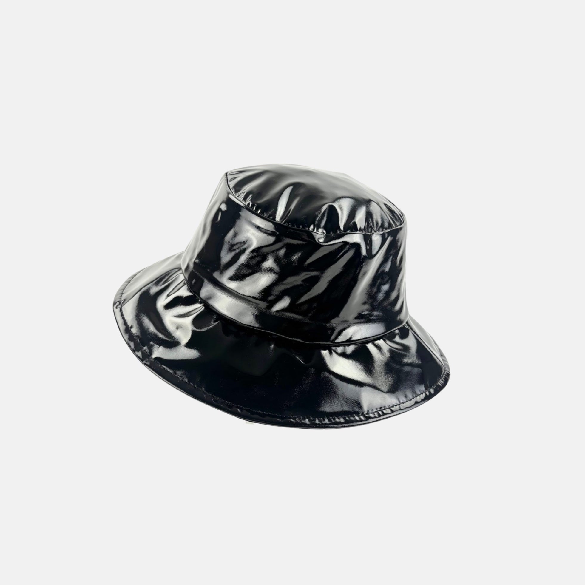 Grevi Glossy Bucket Rain Hat in Black - Big Bag NY