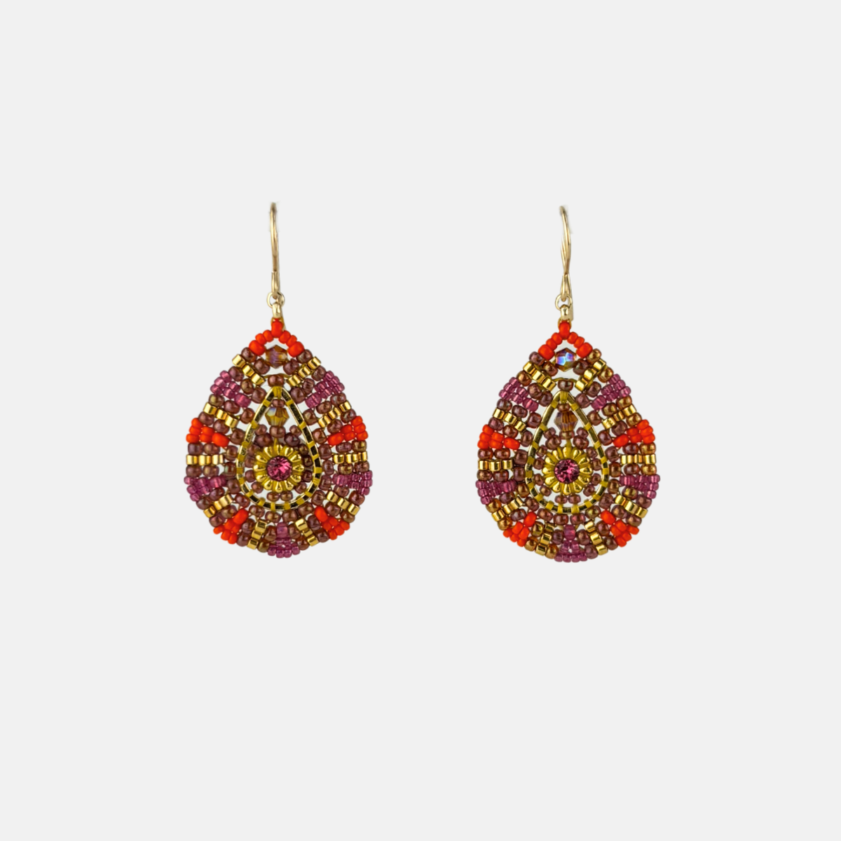 Miguel Ases Coral and Pink Dangle Earrings - Big Bag NY
