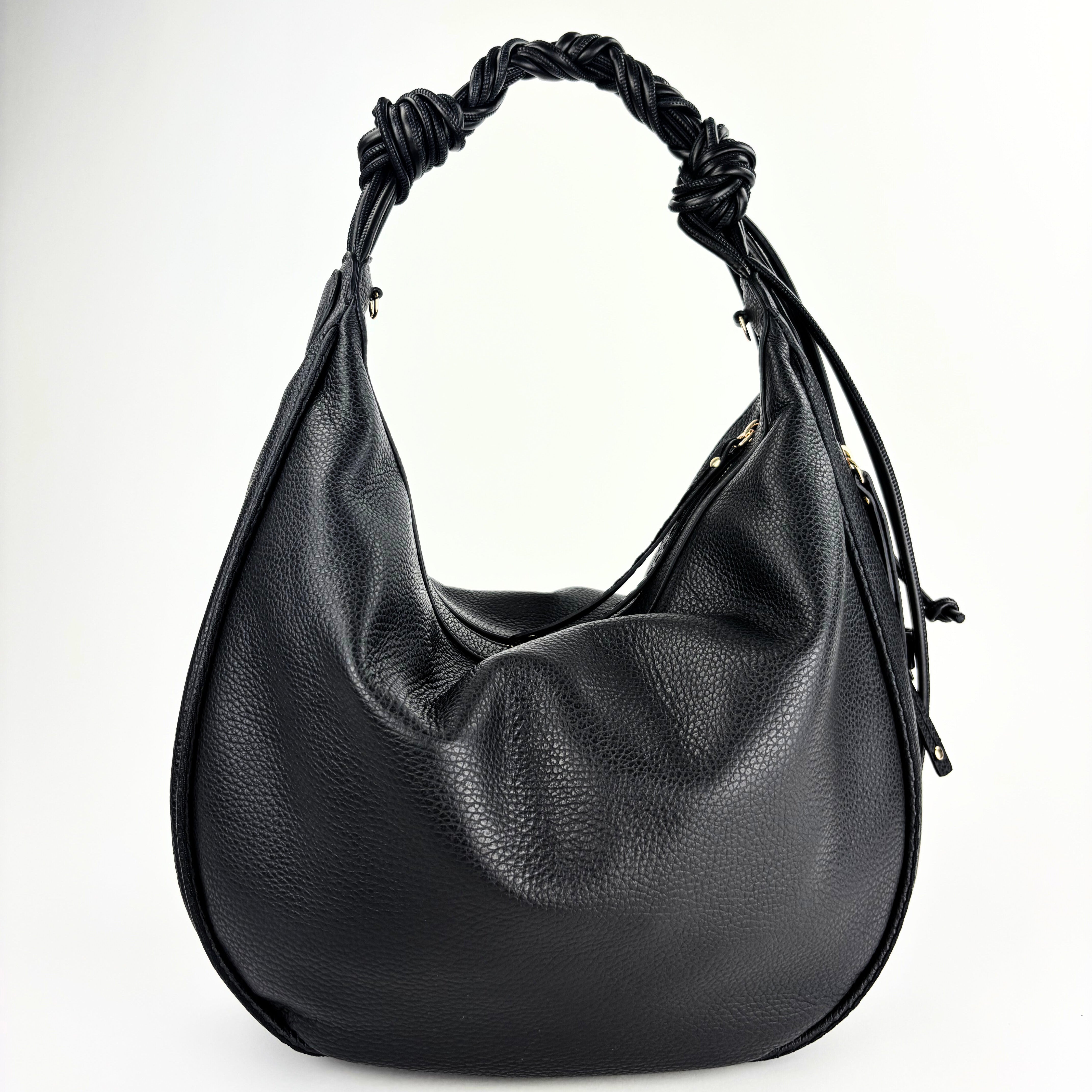 Plinio Visona Braided Strap Hobo Tassel Medium Round Bag - Big Bag NY