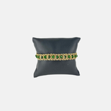 Woven Bracelet with Green Chrome Diopside Gemstones