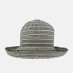 Ferruccio Vecchi Black and Ivory Striped Cotton Blend Summer Hat - Big Bag NY
