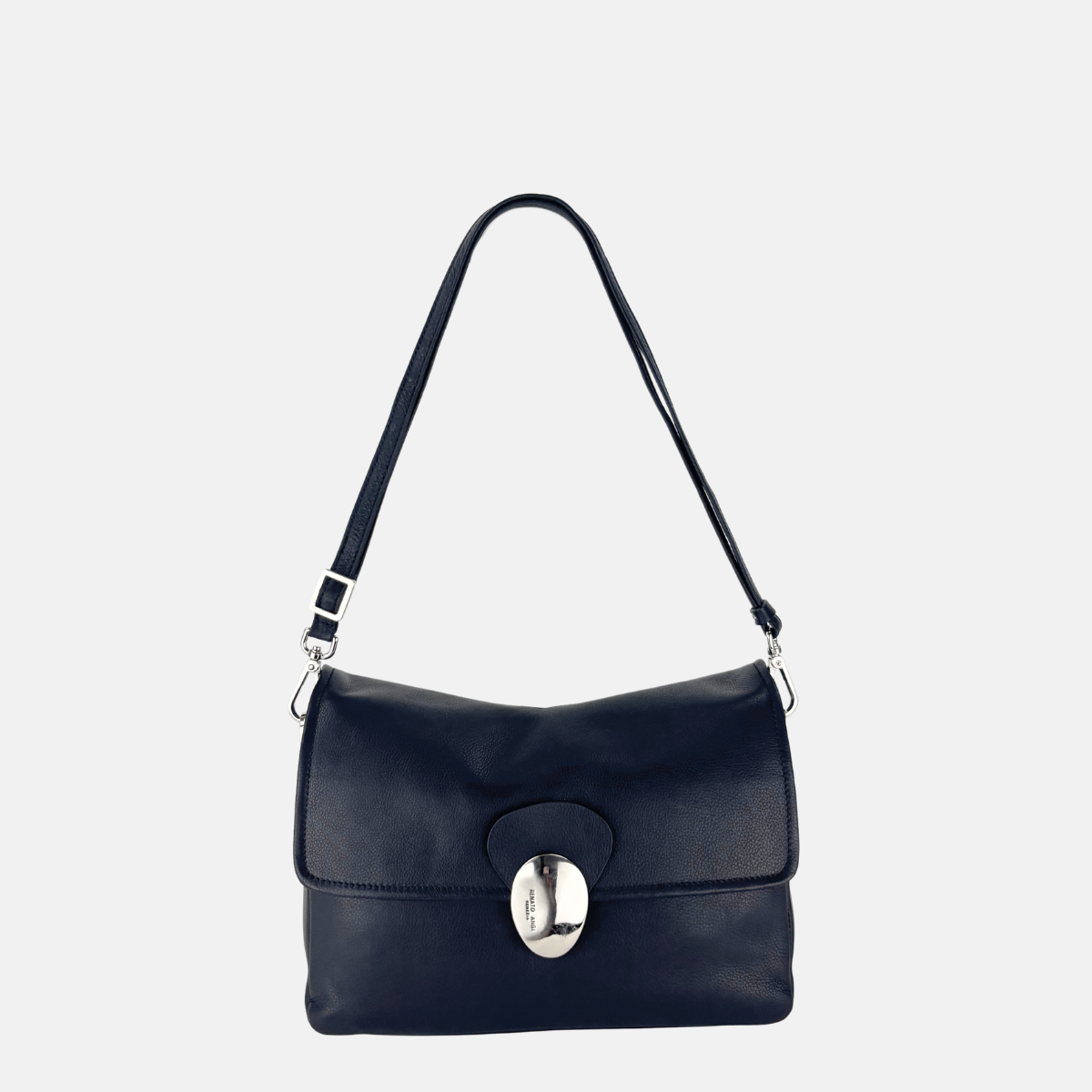 Angi Venezia Large Flap Shoulder Bag with Silver Ornament - Big Bag NY