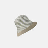 Grevi Striped Cotton Bucket Hat in Beige - Big Bag NY