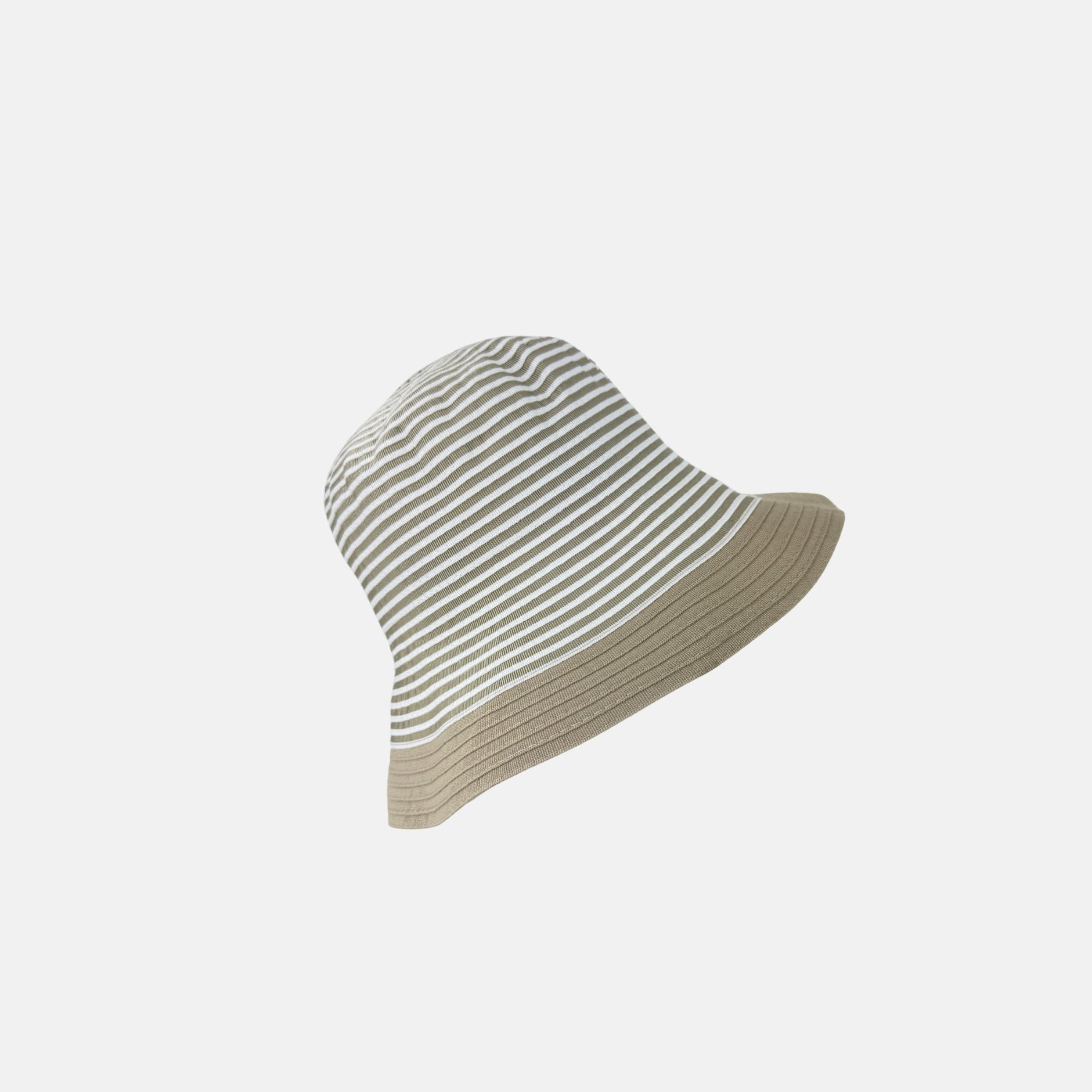 Grevi Striped Cotton Bucket Hat in Beige - Big Bag NY