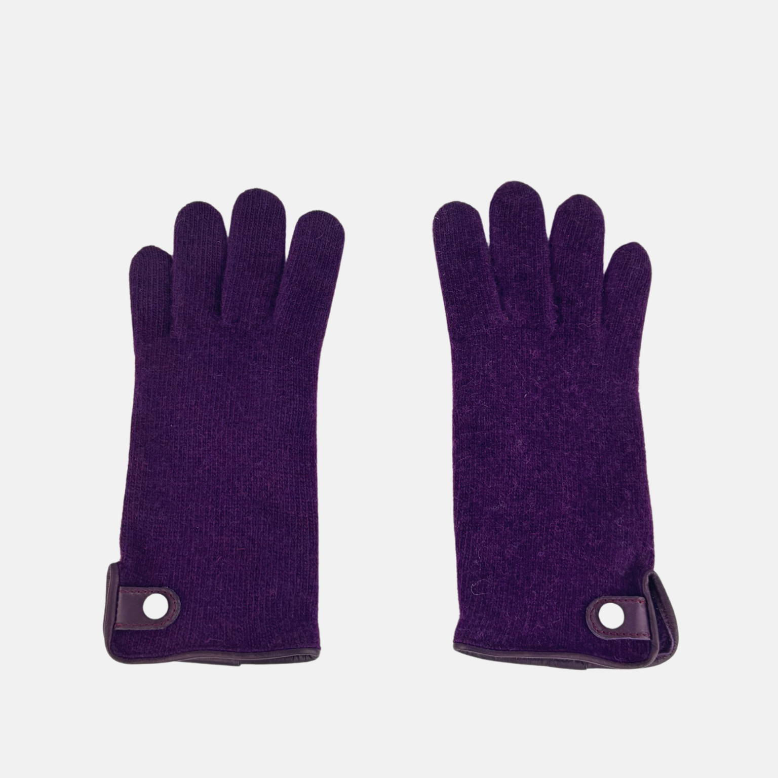 Santacana Cashmere Blend Gloves with Leather Trim - Big Bag NY