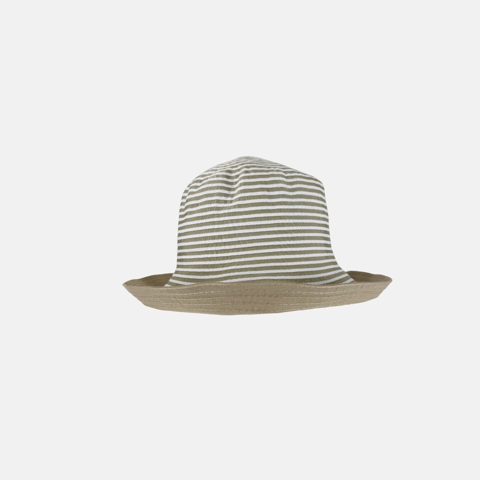 Grevi Striped Cotton Bucket Hat in Beige - Big Bag NY