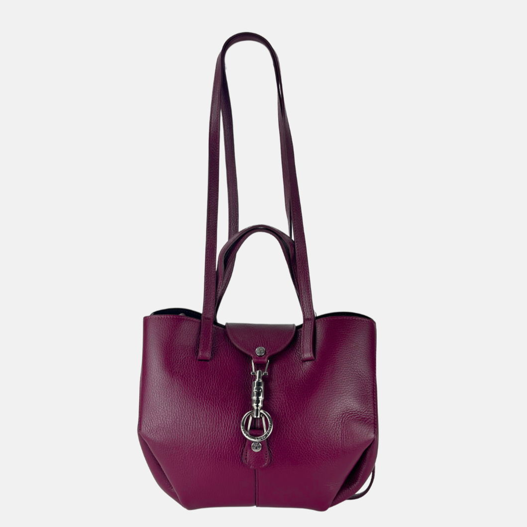 Angi Venezia Double Handle Medium Tote with Flap Lock - Big Bag NY