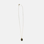 Ithil Oval Pewter Druzy Necklace in Gold - Big Bag NY