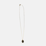 Ithil Oval Pewter Druzy Necklace in Gold - Big Bag NY
